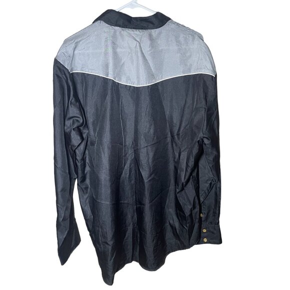 VTG Stable Gear Western Wear Black and Gray Long Sleeve Button Up Shirt XL - Picture 2 of 3